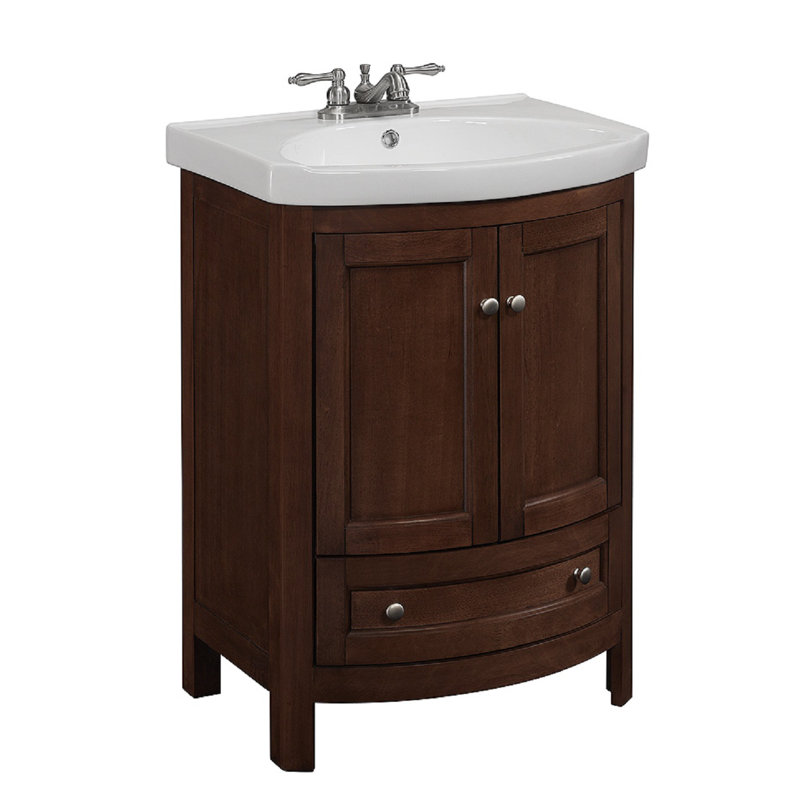 Charlton Home® Thibeault 24'' Single Bathroom Vanity with Ceramic Top